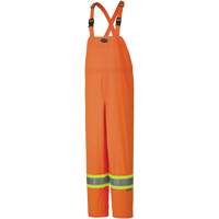 5595 150D Lightweight Waterproof Safety Bib Pants, Polyester, Large, High Visibility Orange Superchem Industries