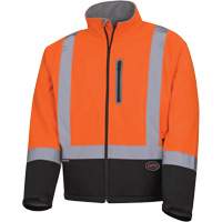 5679 Mechanical-Strength Softshell Safety Jacket, Black/High Visibility Orange, Small Superchem Industries