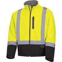 5689 Mechanical-Strength Softshell Safety Jacket, Black/High Visibility Lime-Yellow, Small Superchem Industries