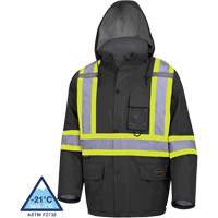 5031BK Waterproof Quilted Safety Parka, Black, Small Superchem Industries