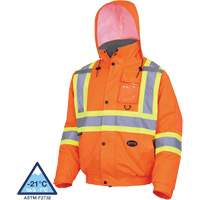 5032 Waterproof Winter Quilted Safety Bomber Jacket, Polyester, High Visibility Orange, Small Superchem Industries