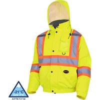 5033 Waterproof Winter Quilted Safety Bomber Jacket, Polyester, High Visibility Lime-Yellow, Small Superchem Industries
