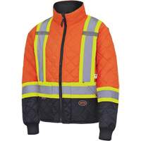 5015 Quilted Freezer Jacket, Polyester, Black/High Visibility Orange, X-Small Superchem Industries