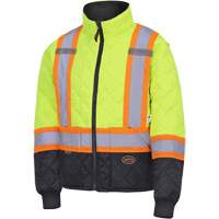 5016 Quilted Freezer Jacket, Polyester, Black/High Visibility Lime-Yellow, X-Small Superchem Industries