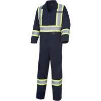 516 Coveralls, 36, Navy Blue Superchem Industries