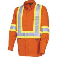 4441 Ultra-Cool Long-Sleeved Safety Shirt, Cotton, Small, High Visibility Orange Superchem Industries