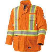 5533 Flame-Resistant Safety Parka, Small, High Visibility Orange, 58 cal/cm² Superchem Industries