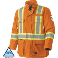 5533 Flame-Resistant Safety Parka, Small, High Visibility Orange, 58 cal/cm² Superchem Industries