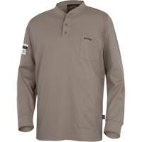 331 Chandail Henley en tricot interlock ignifuge, Petit, Beige Superchem Industries