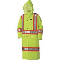 5897 Manteau long imperm&eacute;able et ignifuge, Grand, Jaune lime haute visibilit&eacute; Superchem Industries