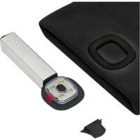 5678 Tuque en tricot avec lampe frontale &agrave; DEL, Doublure en Molleton, Taille unique, Noir Superchem Industries