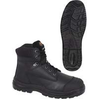 1025 Black 6" Work Boots, Leather, Steel Toe, Size 10 Superchem Industries