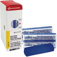 Fabric Blue Detectable Bandages, Rectangular/Square, 1", Fabric Metal Detectable, Sterile Superchem Industries