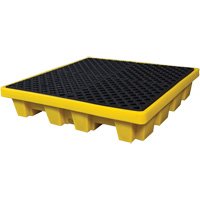 Ultra-Spill Pallet emboitable, 4 barils, Capacit&eacute; de d&eacute;versement 66 gal. US, 51" x 51" x 10" Superchem Industries