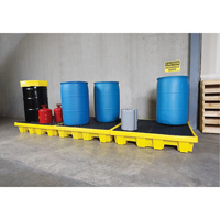 Ultra-Spill Pallet emboitable, 4 barils, Capacit&eacute; de d&eacute;versement 66 gal. US, 51" x 51" x 10" Superchem Industries