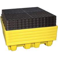 Ultra-Spill Pallet emboitable, 4 barils, Capacit&eacute; de d&eacute;versement 66 gal. US, 51" x 51" x 10" Superchem Industries