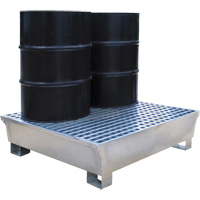 Ultra-Spill Pallet en acier, 2 barils, Capacit&eacute; de d&eacute;versement 68 gal. US, 47,2" x 31,4" x 17,4" Superchem Industries