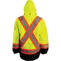 7-in-1 Jacket, Polyester, High Visibility Orange, Small Superchem Industries