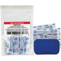 Blue Adhesive Bandages, Rectangular/Square, 3", Fabric Metal Detectable, Non-Sterile Superchem Industries