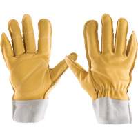 All-Leather Gloves, 7/Small, Grain Leather Palm, Elastic Cuff Superchem Industries