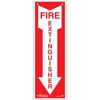 Enseigne Fire Extinguisher, 12" x 4", Aluminium, Anglais avec pictogramme Superchem Industries