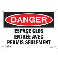 "Espace clos" Sign, 7" x 10", Plastic, French Superchem Industries