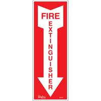 "Fire Extinguisher" Sign, 5" x 14", Vinyl, English with Pictogram Superchem Industries