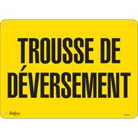 "Trousse de d&eacute;versement" Sign, 10" x 14", Plastic, French Superchem Industries