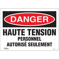 "Haute tension" Sign, 10" x 14", Vinyl, French Superchem Industries