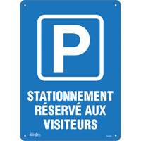"Stationnement r&eacute;serv&eacute; aux visiteurs" Sign, 10" x 14", Plastic, French with Pictogram Superchem Industries