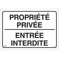 "Propri&eacute;t&eacute; priv&eacute;e" Sign, 14" x 20", Aluminum, French Superchem Industries