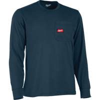 Gridiron Long-Sleeved Pocket-T-Shirt, Men's, Small, Blue Superchem Industries