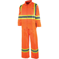 Sealed Rain Suit, Nylon/PVC, X-Small, High Visibility Orange Superchem Industries