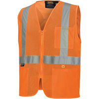 6943 Flame-Resistant Mesh Safety Vest, High Visibility Orange, Small, Polyester Superchem Industries