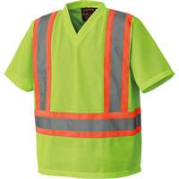 5993P Mesh Safety T-Shirt, Polyester, Small, High Visibility Lime-Yellow Superchem Industries