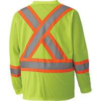 6985 Traffic Micro Mesh Long-Sleeved Safety Shirt, Small, High Visibility Lime-Yellow Superchem Industries