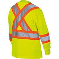6969 Women's Bird's-Eye Long-Sleeved Safety Shirt, Polyester, X-Small, High Visibility Lime-Yellow Superchem Industries
