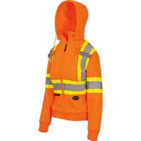 6924W Women's Fleece Hoodie with Zipper, Polyester, X-Small, High Visibility Orange Superchem Industries