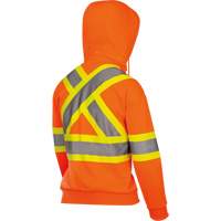 6924W Women's Fleece Hoodie with Zipper, Polyester, X-Small, High Visibility Orange Superchem Industries