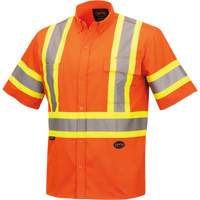 4442 Ultra Cool Short-Sleeved Safety Shirt, Cotton, Small, High Visibility Orange Superchem Industries