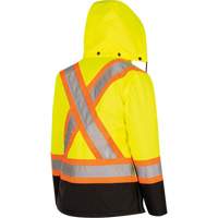 5021BBW Women's  7-in-1 Waterproof Jacket with Hood, Polyester/Polyurethane, High Visibility Lime-Yellow, X-Small Superchem Industries