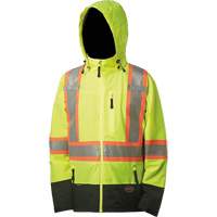 5221 Softshell Waterproof Premium  Safety Jacket, Polyester, High Visibility Lime-Yellow, Small Superchem Industries