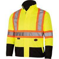 5771 Waterproof Reversible Safety Jacket, Polyester/Polyurethane, High Visibility Lime-Yellow, Small Superchem Industries