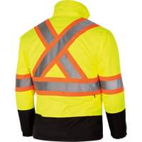 5771 Waterproof Reversible Safety Jacket, Polyester/Polyurethane, High Visibility Lime-Yellow, Small Superchem Industries