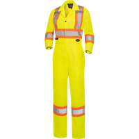 5999AW Women's High-Visibility Traffic Safety Coveralls, X-Small, High Visibility Lime-Yellow Superchem Industries