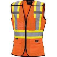 486 Women's High-Visibility Safety Tear-Away Vest, High Visibility Orange, X-Small, Polyester Superchem Industries
