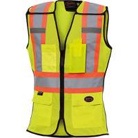 489 Women's High-Visibility Safety Tear-Away Vest, High Visibility Lime-Yellow, X-Small, Polyester Superchem Industries