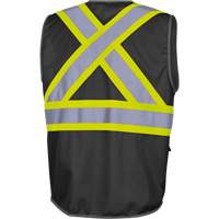 6959BK Tricot High-Visibility Safety Vest with Zipper Closure, Black, X-Small, Polyester Superchem Industries