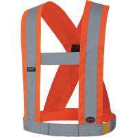 5491 High-Visibility 4" Wide Adjustable Safety Sash, Meets/Exceeds CSA Z96 Class 2 - Level 2, High Visibility Orange, Silver Reflective Colour, One Size Superchem Industries