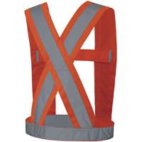 5491 High-Visibility 4" Wide Adjustable Safety Sash, Meets/Exceeds CSA Z96 Class 2 - Level 2, High Visibility Orange, Silver Reflective Colour, One Size Superchem Industries